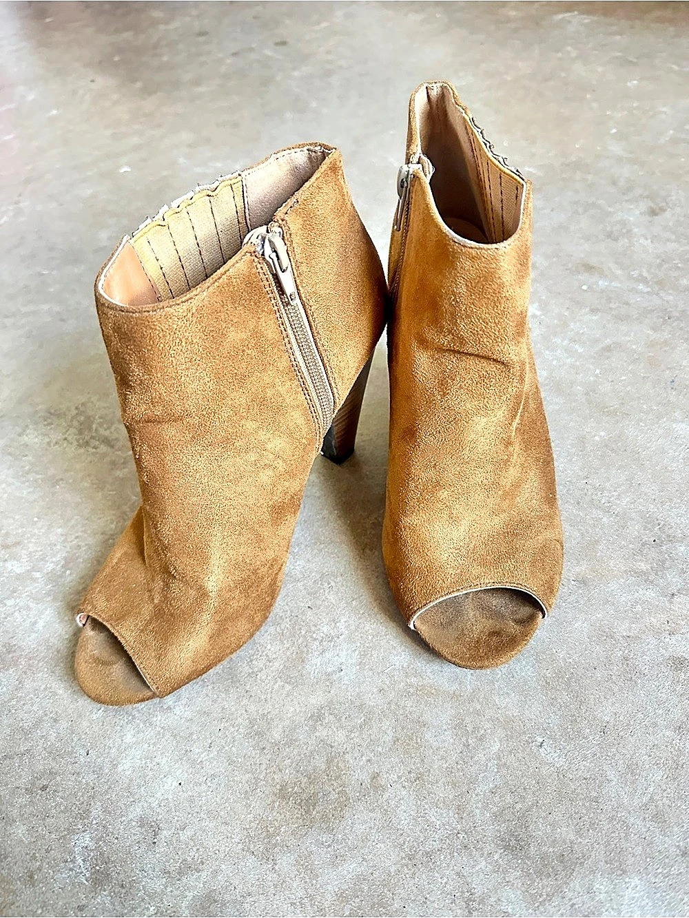 Brown Open-Toe heeled Boots